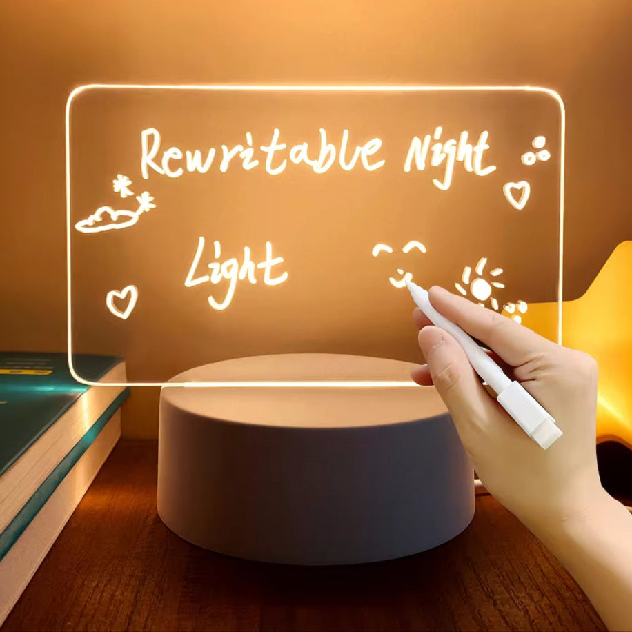 Note Board Creative Led Night Light USB Message Board Holiday Light with Pen Gifts for Children Girlfriend Decoration Night Lamp