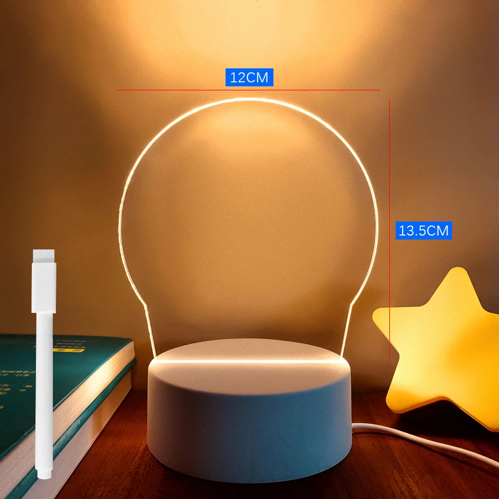 LED Night Light Note Board