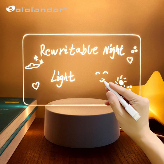LED Night Light Note Board